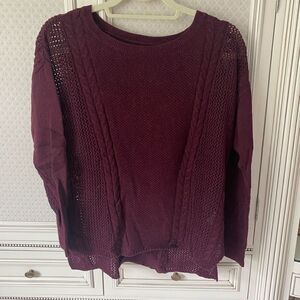 American eagle maroon crochet knit sweater